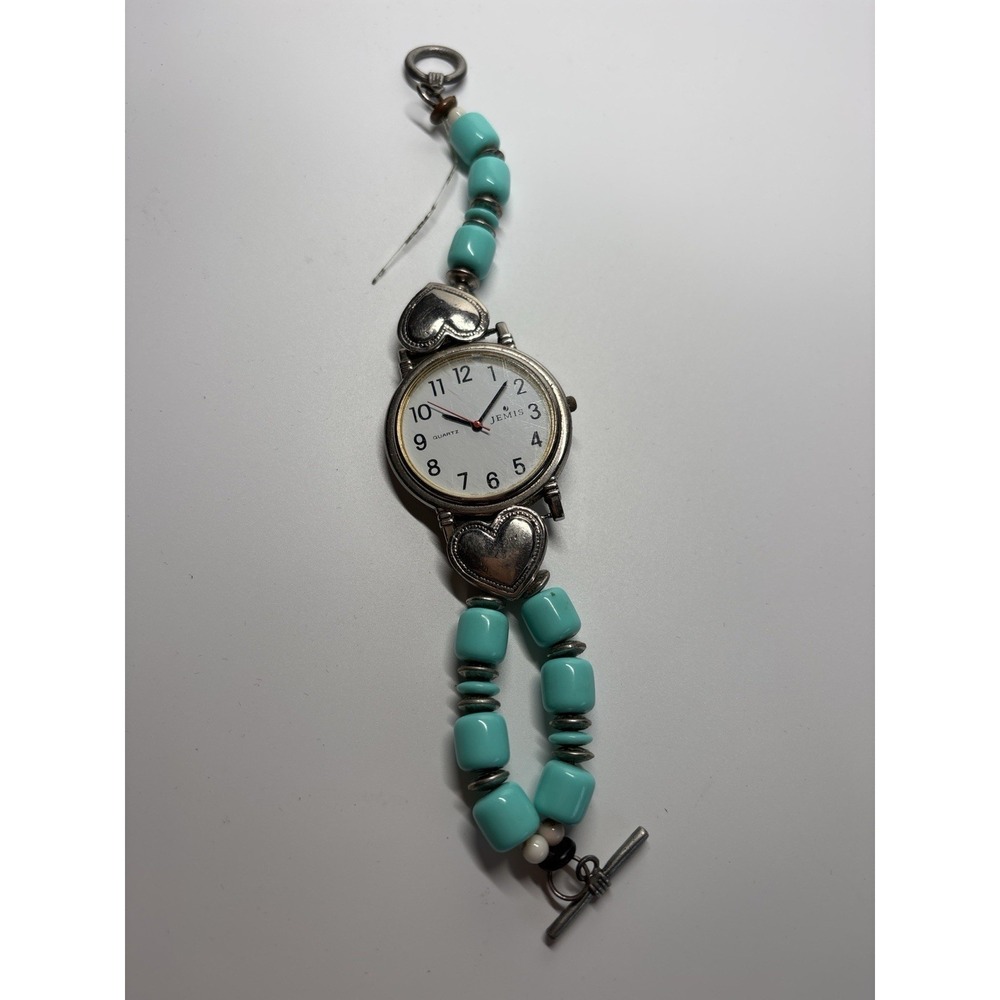 Jemis Quartz Watch Bracelet Turquoise Beads — For Repair / Craft Project